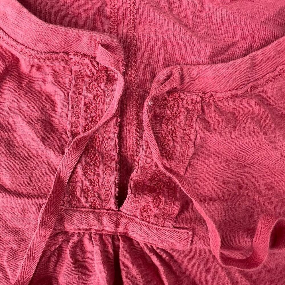 Eddie Bauer cotton tank top, V-neck with ties, coral/pink, Women's size S